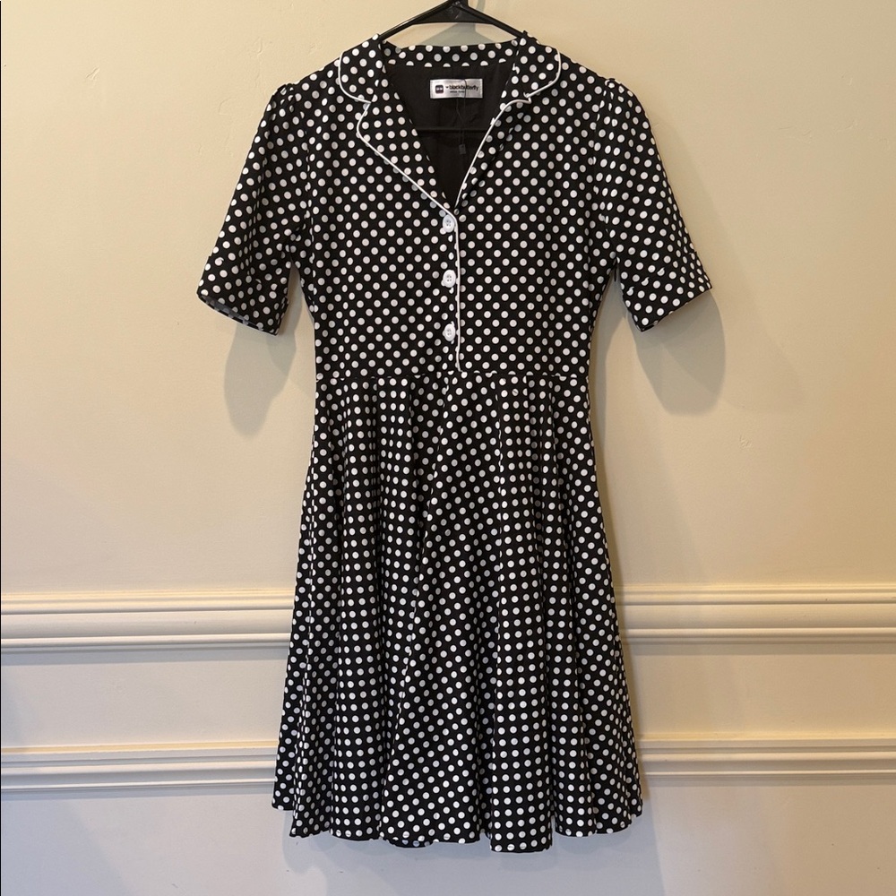 Black Butterfly Vintage Polka Dot Dress “I Love Lucy” Costume Party S